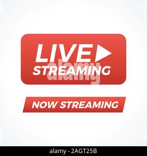 Live Streaming rotes Symbol. Vector Illustration Stock Vektor