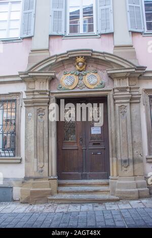 Hauseingang in Schwäbisch Hall • Baden-Württemberg, Deutschland Stockfoto