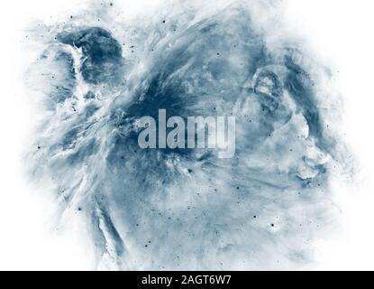 Blau und Weiß Aquarell Hintergrund, monochrome Splash. Stockfoto