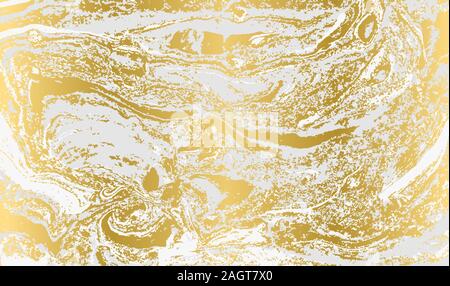 Grün und Gold Welligkeit des Achat Hintergrund. Goldene Pulver Marmor Stock Vektor