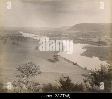 Antike c 1890 Foto, "Ansicht des Susquehanna River in Union, New York." Quelle: original Foto Stockfoto