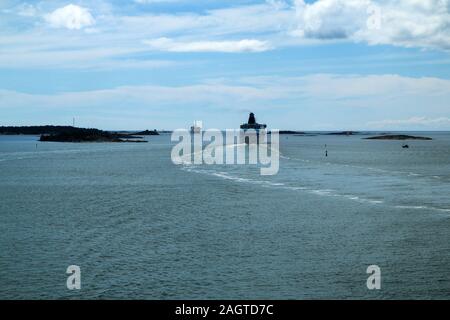 Das Bild von einer Fähre zwischen Schweden und Finnland. Stockfoto