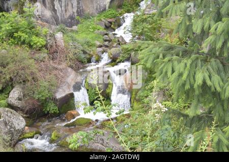 Jogni Jogini oder fällt, wird einen schönen Wasserfall in der Nähe von Vashisht Dorf in Himachal Pradesh. Es gehört zu den beliebtesten Orten in Manali zu besuchen Stockfoto