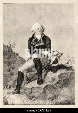 Portrait von François Christophe Kellermann (1735-1820), Duc de Valmy. Geschichte Frankreichs, alte eingravierten Abbildung Bild aus dem Buch Histoire contem Stockfoto