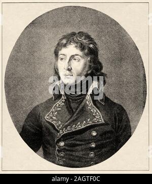 Portrait von Louis Charles Antoine Desaix (Ayat-sur-Sioule, 17. August 1768 - Marengo, 14. Juni 1800), Leiter des französischen Militärs. Es ist manchmal De genannt Stockfoto