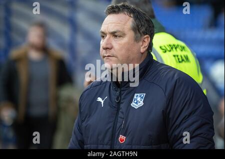 BIRKENHEAD, ENGLAND - 21. Dezember Tranmere Manager's Mickey Mellon während der Sky Bet Liga 1 Übereinstimmung zwischen den Tranmere Rovers und AFC Wimbledon in Prenton Park, Birkenhead am Samstag, den 21. Dezember 2019. (Credit: Ian Charles | MI Nachrichten) das Fotografieren dürfen nur für Zeitung und/oder Zeitschrift redaktionelle Zwecke verwendet werden, eine Lizenz für die gewerbliche Nutzung Kreditkarte erforderlich: MI Nachrichten & Sport/Alamy leben Nachrichten Stockfoto