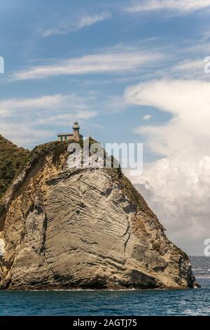 Leuchtturm Kap Miseno, Bacoli, Pozzuoli, Phlegräischen Felder, Neapel, Kampanien, Italien Stockfoto