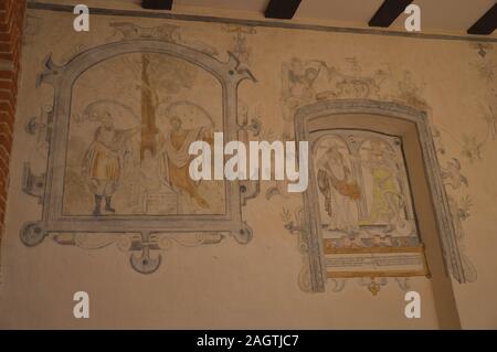 Wandmalerei in der Abtei Moellenbeck, Deutschland Stockfoto