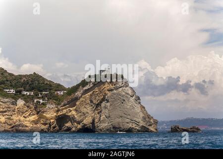 Leuchtturm Kap Miseno, Bacoli, Pozzuoli, Phlegräischen Felder, Neapel, Kampanien, Italien Stockfoto