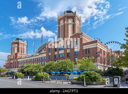 Eingang zum Navy Pier, Chicago, Illinois, USA. Stockfoto