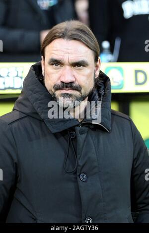 Norwich, UK. 21 Dez, 2019. Norwich City managerÊDaniel Farke während der Premier League Match zwischen Norwich City und Wolverhampton Wanderers im Carrow Road am 21. Dezember 2019 in Norwich, England. Credit: PHC Images/Alamy leben Nachrichten Stockfoto