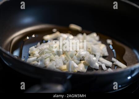 Sehr leckere hausgemachte italienische Pilz-risotto mit Knoblauch, Zwiebeln und Parmesankäse Stockfoto