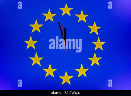 Eine EU-Clock, die den Countdown bis Brexit. Stockfoto