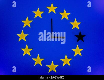 Eine EU-Clock, die den Countdown bis Brexit. Stockfoto