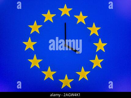 Eine EU-Clock, die den Countdown bis Brexit. Stockfoto