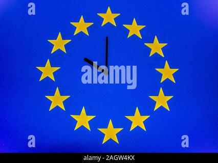 Eine EU-Clock, die den Countdown bis Brexit. Stockfoto