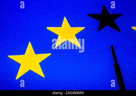 Eine EU-Clock, die den Countdown bis Brexit. Stockfoto