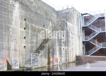 Dies ist das Trockendock, Titanic saß einmal, viele Jahre vor der Katastrophe. Das Dock sitzt in Belfast, Nordirland. Stockfoto