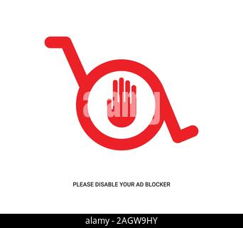 Abstrakte Ad Block Behinderung Zeichen Stock Vektor
