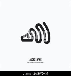 Abstrakte Audio Snake unterzeichnen. Isolierte Vector Illustration Stock Vektor