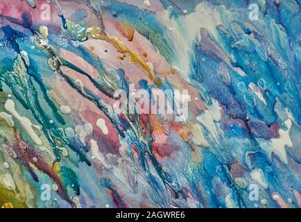 Aquarell Hintergrund kombiniert mit Acryl. Marmor Textur. Stockfoto