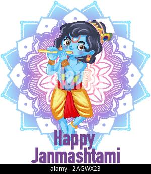 Plakatgestaltung für Happy Janmashtami Abbildung Stock Vektor