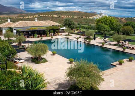 Pool der Finca Cortesin hotel in Málaga Costa del Sol Andalusien Spanien Stockfoto