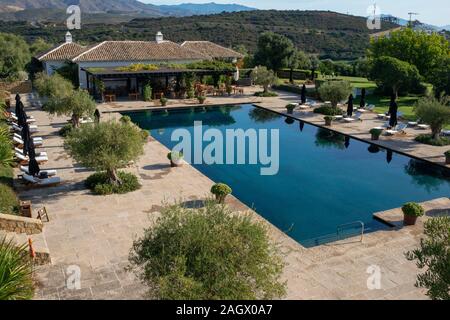 Pool der Finca Cortesin hotel in Málaga Costa del Sol Andalusien Spanien Stockfoto