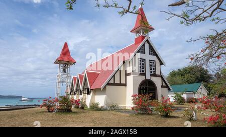 Kirche am Cap Malheureux, Mauritius Stockfoto