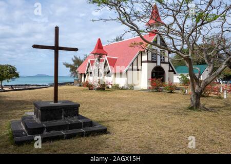 Kirche am Cap Malheureux, Mauritius Stockfoto