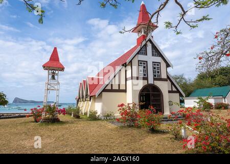 Kirche am Cap Malheureux, Mauritius Stockfoto