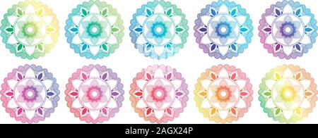 Mandala Muster in Rainbow Color Abbildung Stock Vektor