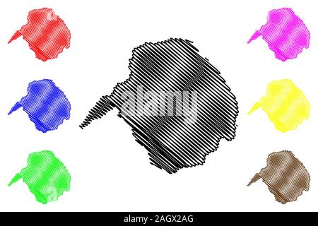 Vakaga Präfektur (Präfekturen der Zentralafrikanischen Republik, AUTO) Karte Vektor-illustration, kritzeln Skizze Vakaga Karte Stock Vektor