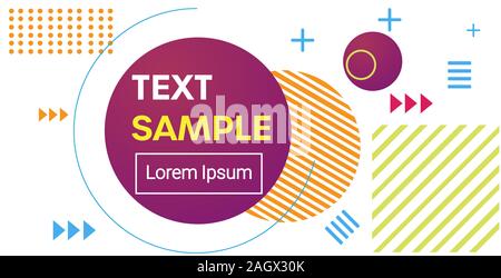 Farbige geometrische Formen abstrakt hintergrund Banner minimal Design cover Vorlage für Dekoration Präsentation poster Style horizontal kopieren Raumzeiger Abbildung: Memphis Stock Vektor