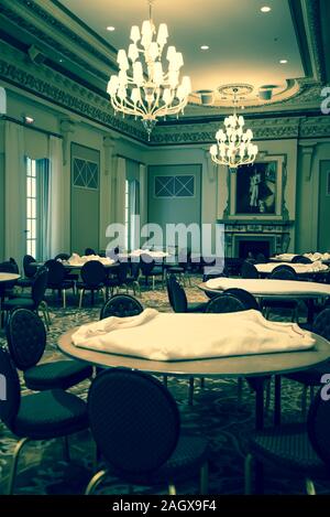 Esszimmer, Palmer House - ein Hilton Hotel, ein historisches Hotel, in einer Schleife, die die Stadt 1875, Chicago, Illinois, USA Stockfoto