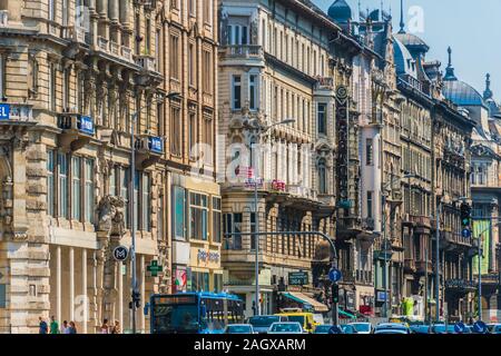 BUDAPEST, Ungarn - May 30, 2019: historische Architektur der Innenstadt von Budapest, Ungarn Stockfoto