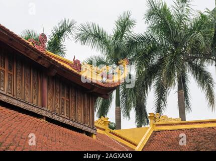 Tran Quoc Pagode, Hanoi, Vietnam - Dach detail Stockfoto