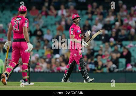 Sydney, Australien. 22 Dez, 2019. Sydney Sixers Spieler James Vince während der Big Bash Sixers Cricket Match zwischen Sydney und Brisbane Hitze an der Sydney Cricket Ground, Sydney, Australien, am 22. Dezember 2019. Foto von Peter Dovgan. Credit: UK Sport Pics Ltd/Alamy leben Nachrichten Stockfoto