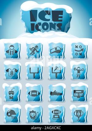 US-amerikanischer American-Football-Icon-set Stock Vektor