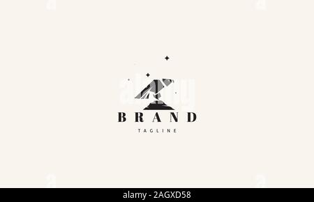 Vektor Logo, auf dem ein abstraktes Bild eines Adlers, der auf einem Felsen. Stock Vektor