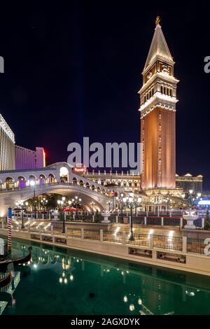 LAS VEGAS - Januar 24, 2018: The Venetian Resort Hotel Casino im Stadtzentrum Komplex auf dem Las Vegas Strip im Paradies, Nevada. Stockfoto