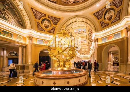 LAS VEGAS - Januar 24, 2018: The Venetian Resort Hotel Casino Innenraum im CityCenter Komplex auf dem Las Vegas Strip im Paradies, Nevada. Stockfoto