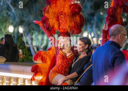 LAS VEGAS - Januar 25, 2018: Show Girls am Las Vegas Strip in Nevada, USA. Stockfoto