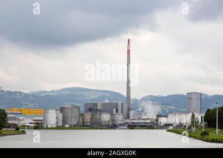 Voestalpine Stahl arbeitet, Hafen, Linz, Oberösterreich, Österreich, Europa Stockfoto