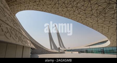 Die futuristische Moschee in der Golfregion, die Erziehung und Bildung Stadt Moschee ist ein unverwechselbares Wahrzeichen in Doha Stockfoto