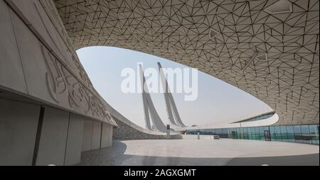 Die futuristische Moschee in der Golfregion, die Erziehung und Bildung Stadt Moschee ist ein unverwechselbares Wahrzeichen in Doha Stockfoto