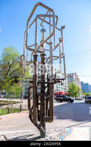 Samara, Russland - 13. Mai 2018: Denkmal nach Samara Wasserversorgung auf der Stadt. Stockfoto