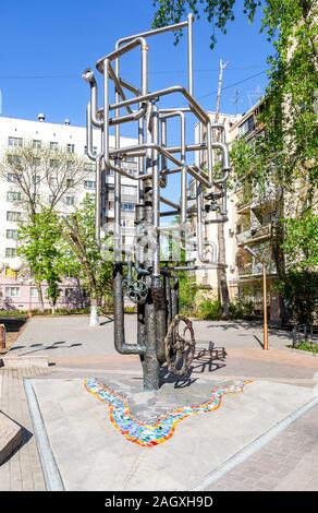 Samara, Russland - 13. Mai 2018: Denkmal nach Samara Wasserversorgung auf der Stadt. Stockfoto