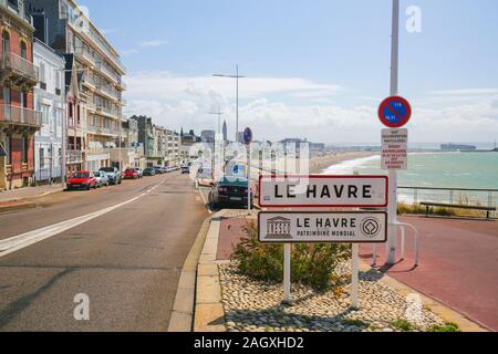 Straßenschild in Le Havre, Seine-Maritime, Normandie, Frankreich Stockfoto