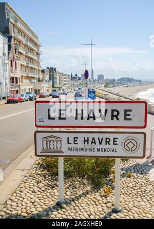 Straßenschild in Le Havre, Seine-Maritime, Normandie, Frankreich Stockfoto